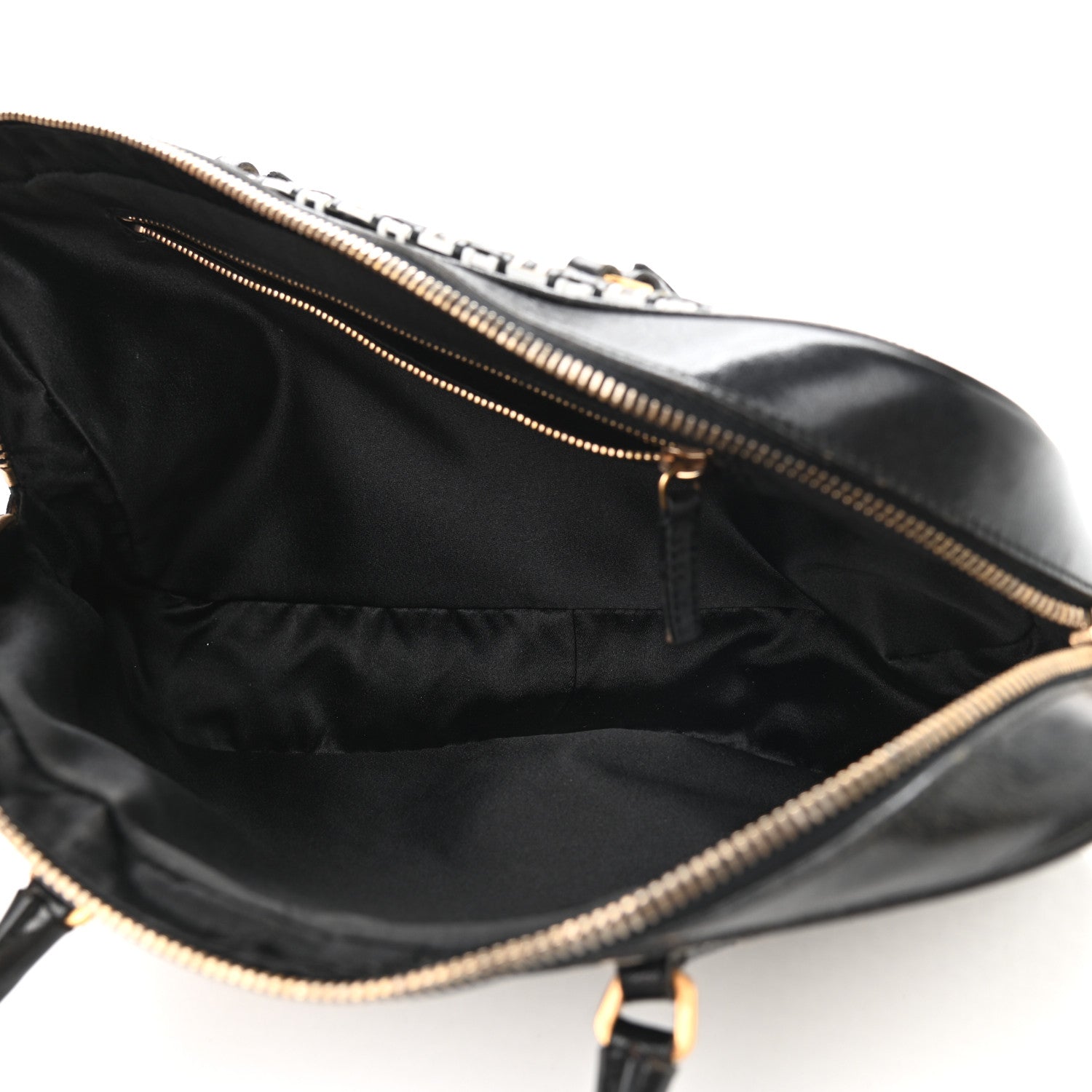 Prada Goatskin Woven Bowler Black 5 of 9