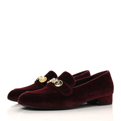 Chanel Velvet Moccasin Loafers 38 Burgundy 2 of 10