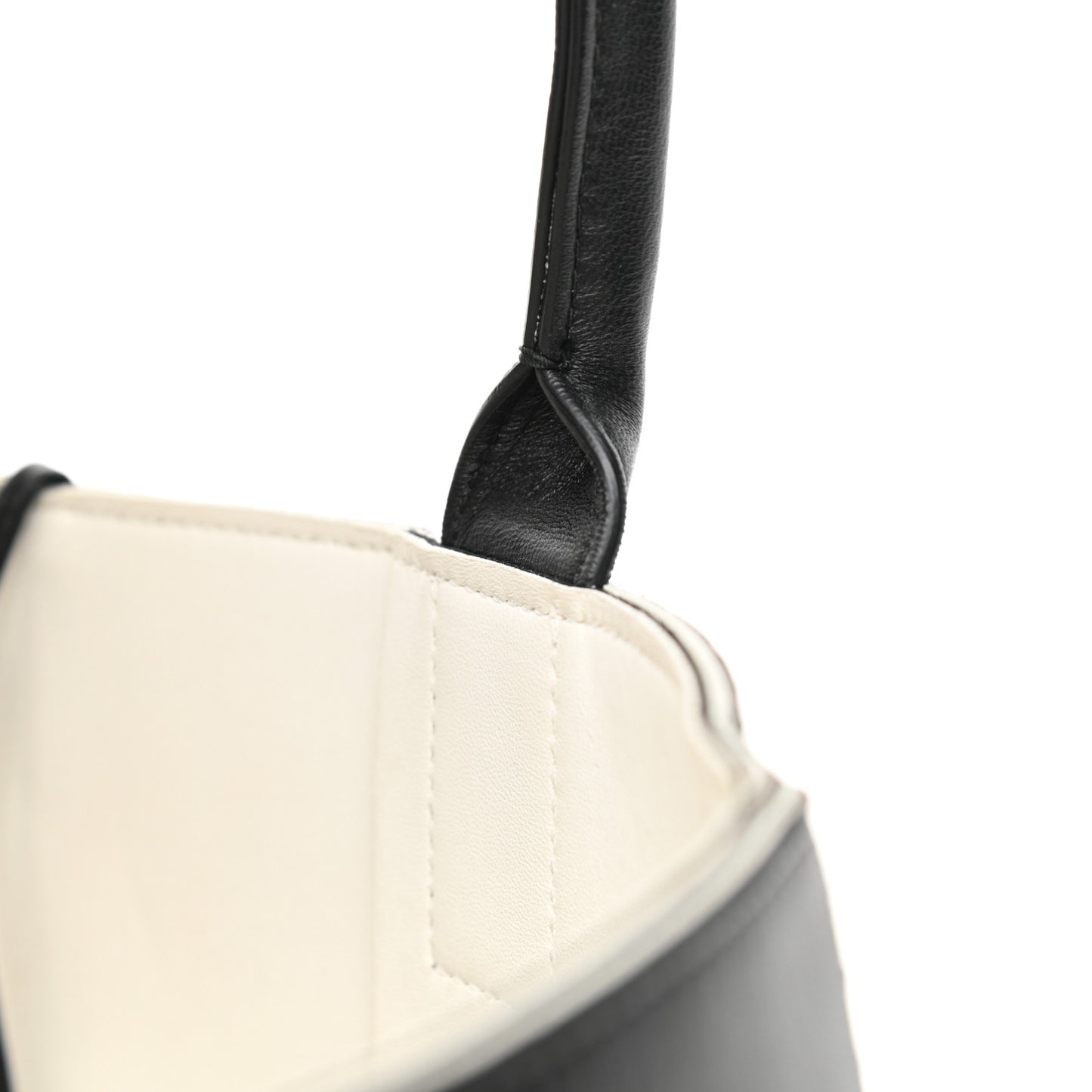 Nappa Maxi Intrecciato Arco Tote Black White