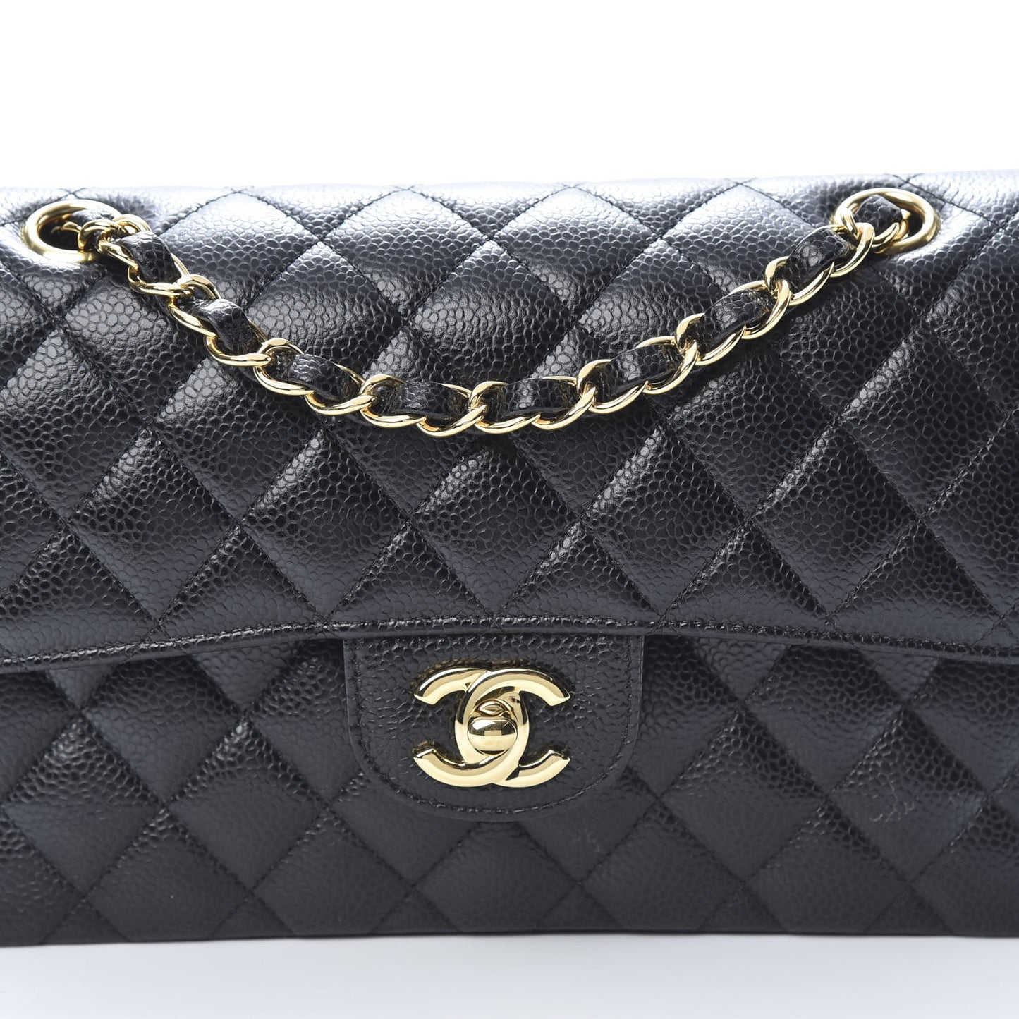 Caviar Quilted Small Double Flap Black