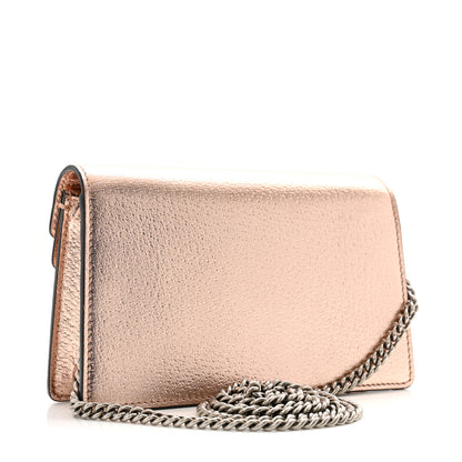 Gucci Metallic Calfskin Super Mini Dionysus Shoulder Bag Rose Gold 3 of 12