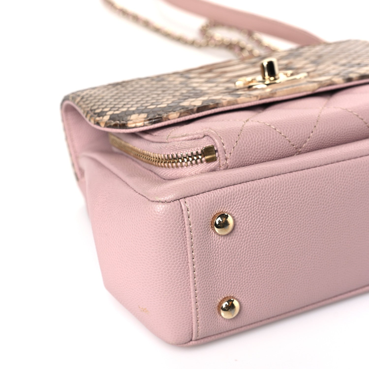 Chanel Snakeskin Caviar Quilted Small Business Affinity Flap Light Pink 8 of 9