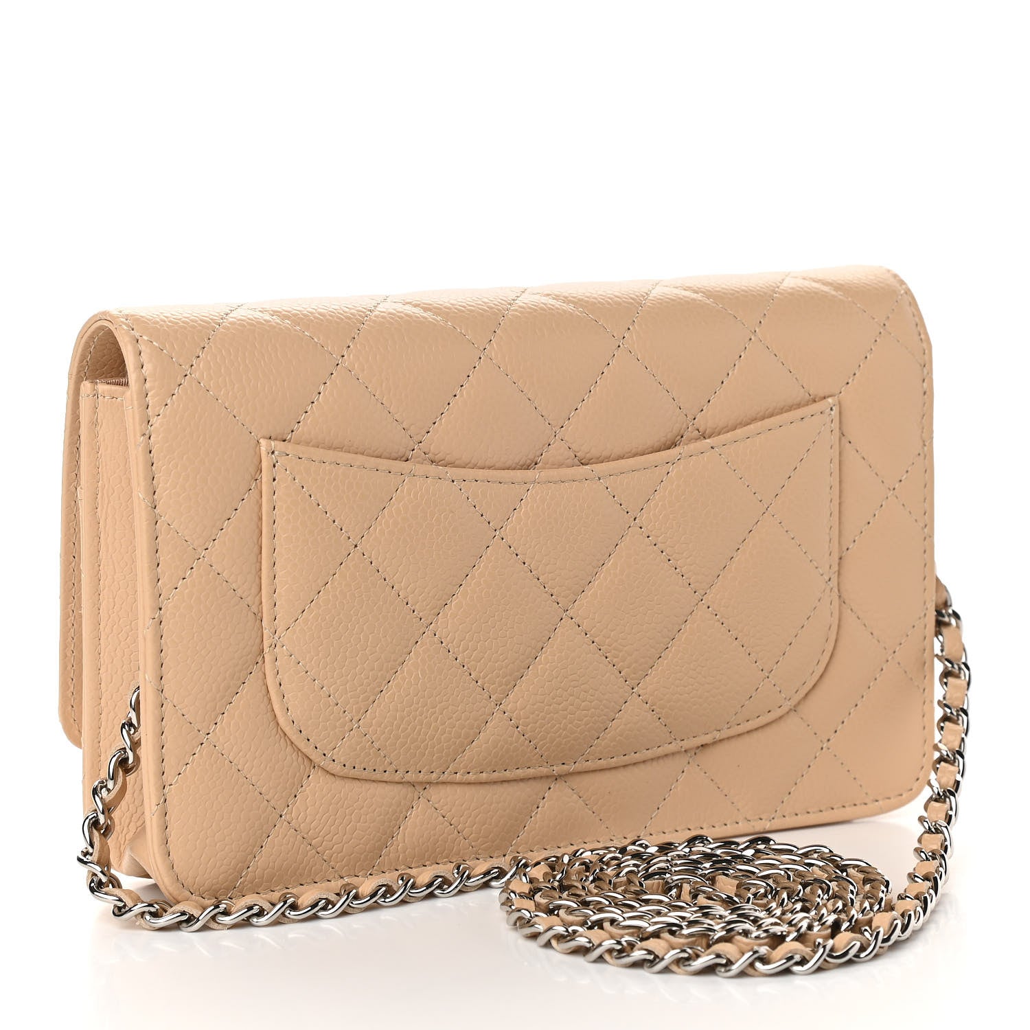 Chanel Caviar Quilted Wallet On Chain WOC Beige 3 of 12