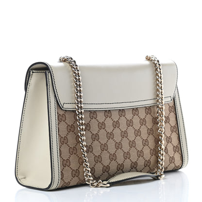 Gucci Monogram Margaux Calfskin Medium Emily Chain Shoulder Bag Beige Ebony Mystic White 3 of 13