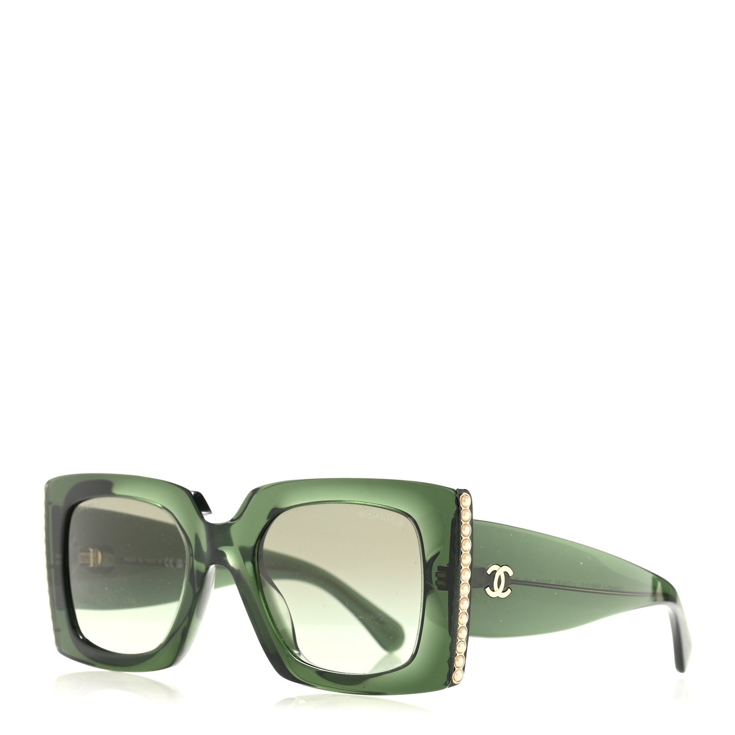 Acetate Pearl Rectangle Sunglasses 5480-H-A Dark Green