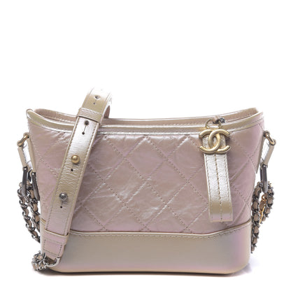 Chanel Iridescent Aged Calfskin Quilted Small Gabrielle Hobo Light Pink 1 of 10