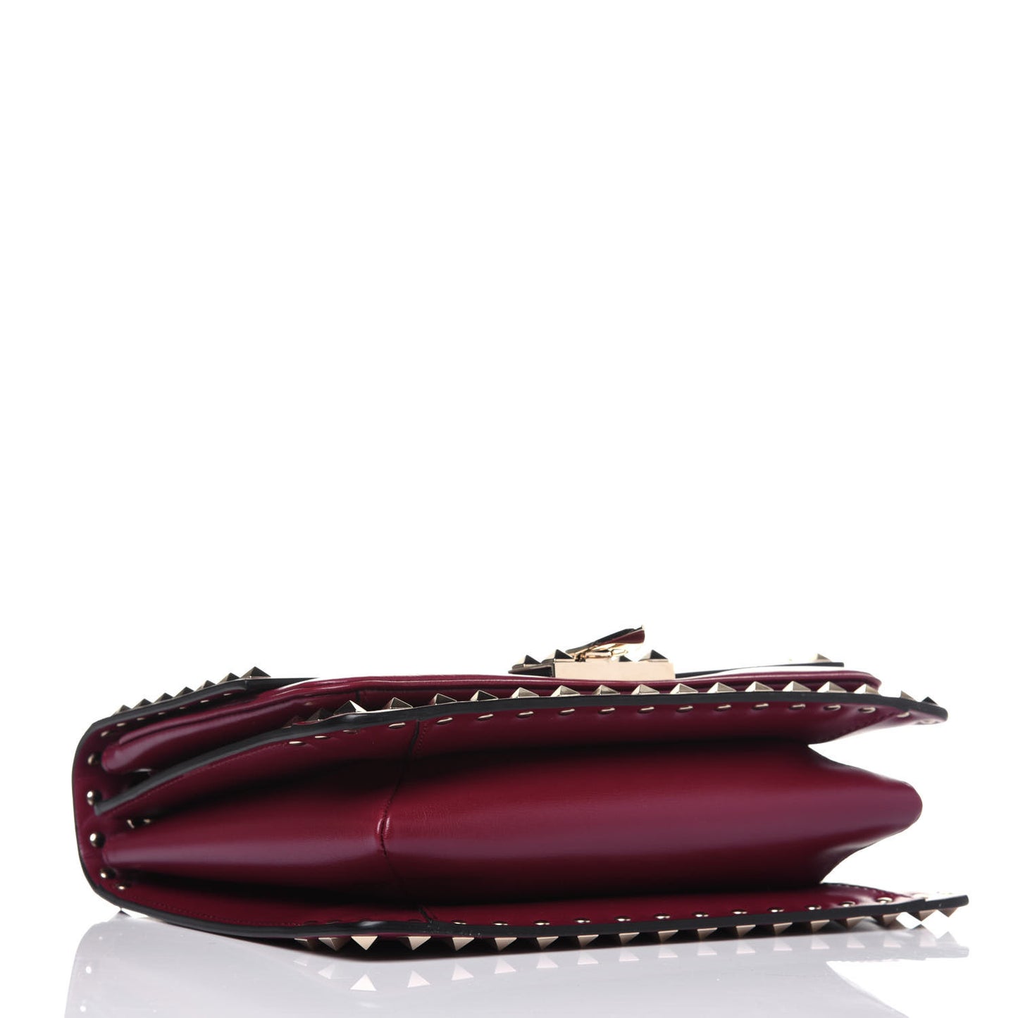 Vitello Rockstud Top Handle Shoulder Bag Cerise