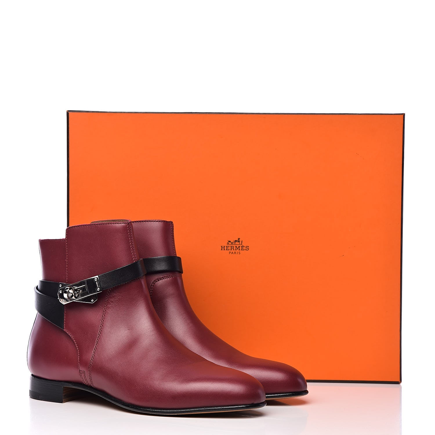 Hermes Calfskin Neo Low Boots 38.5 Carmin Black 12 of 12