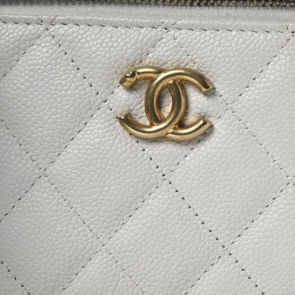 Chanel Caviar Quilted Sweetheart Vanity Case White 8 of 15