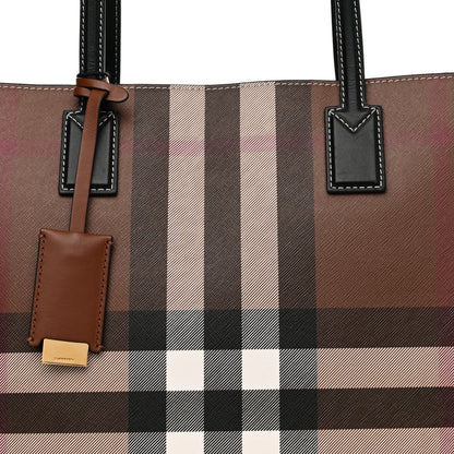 Burberry E-Canvas Check Medium Soft TB Tote Dark Birch Brown 7 of 10