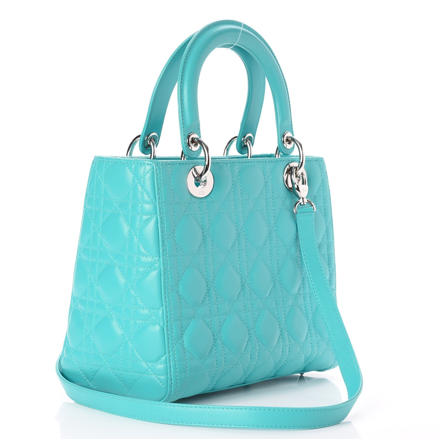 Christian Dior Lambskin Cannage Medium Lady Dior Turquoise 4 of 8