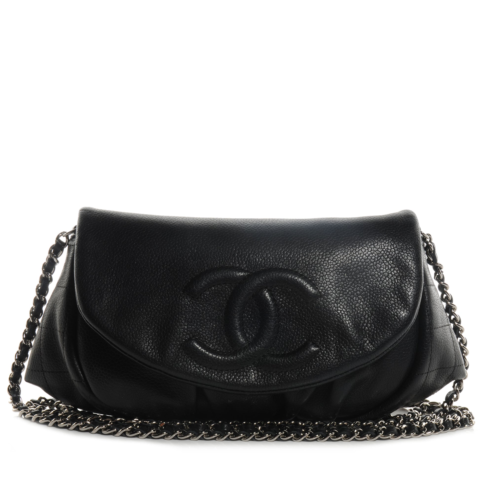 Chanel Caviar Half Moon Wallet On Chain WOC Black 1 of 10