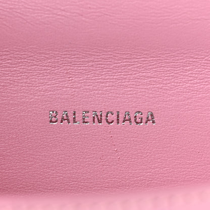 Balenciaga Shiny Calfskin Crocodile Embossed Hourglass Top Handle Bag XS Pink 7 of 8