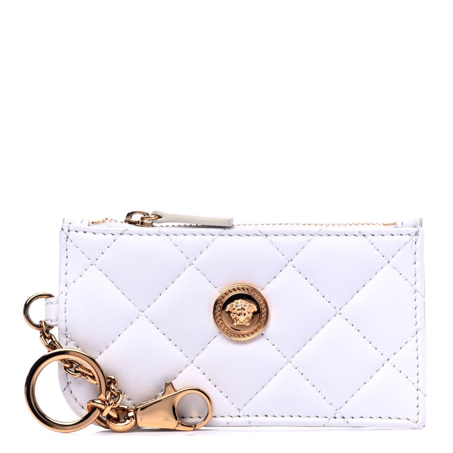 Nappa Quilted Tribute Key Pouch White