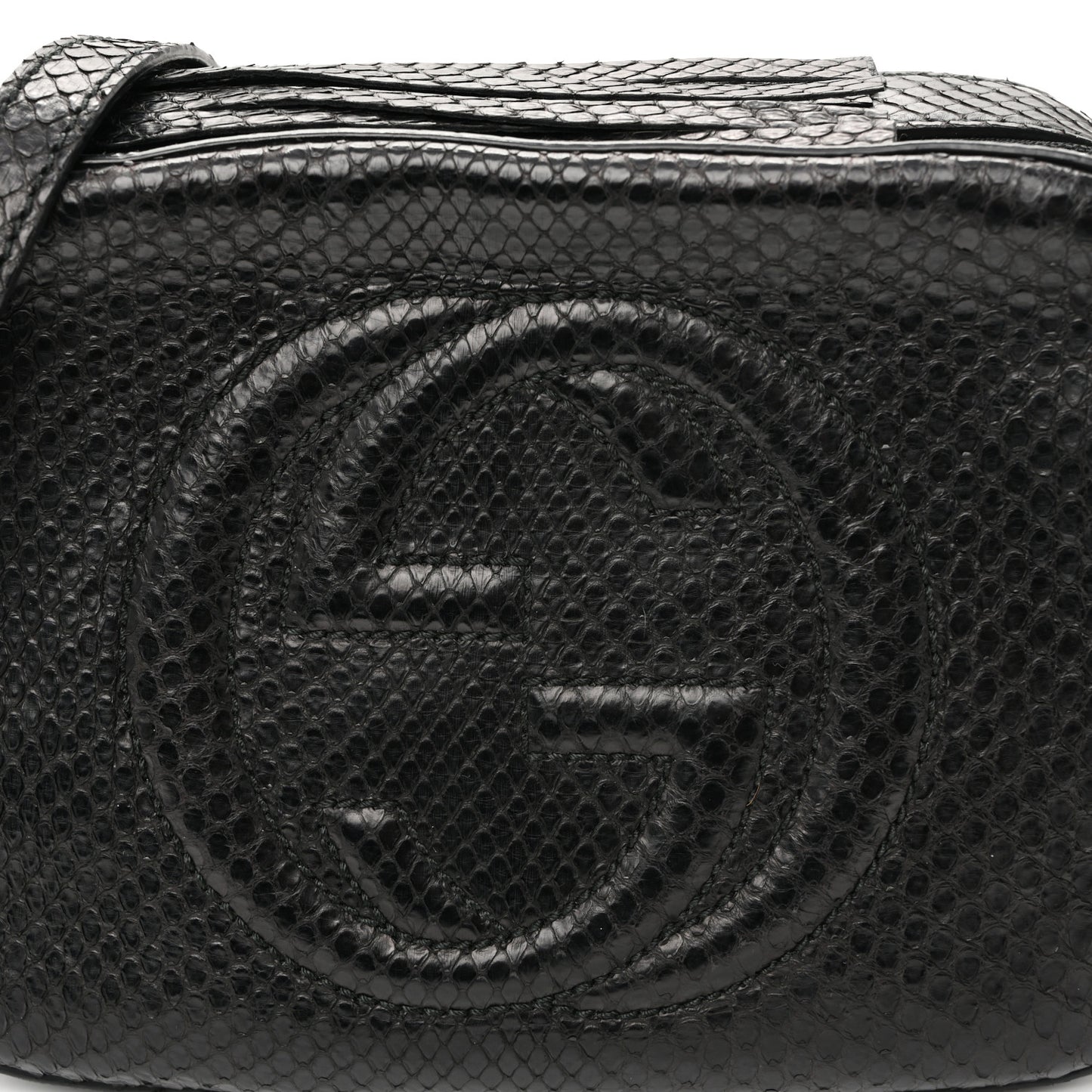 Snakeskin Small Soho Disco Bag Black