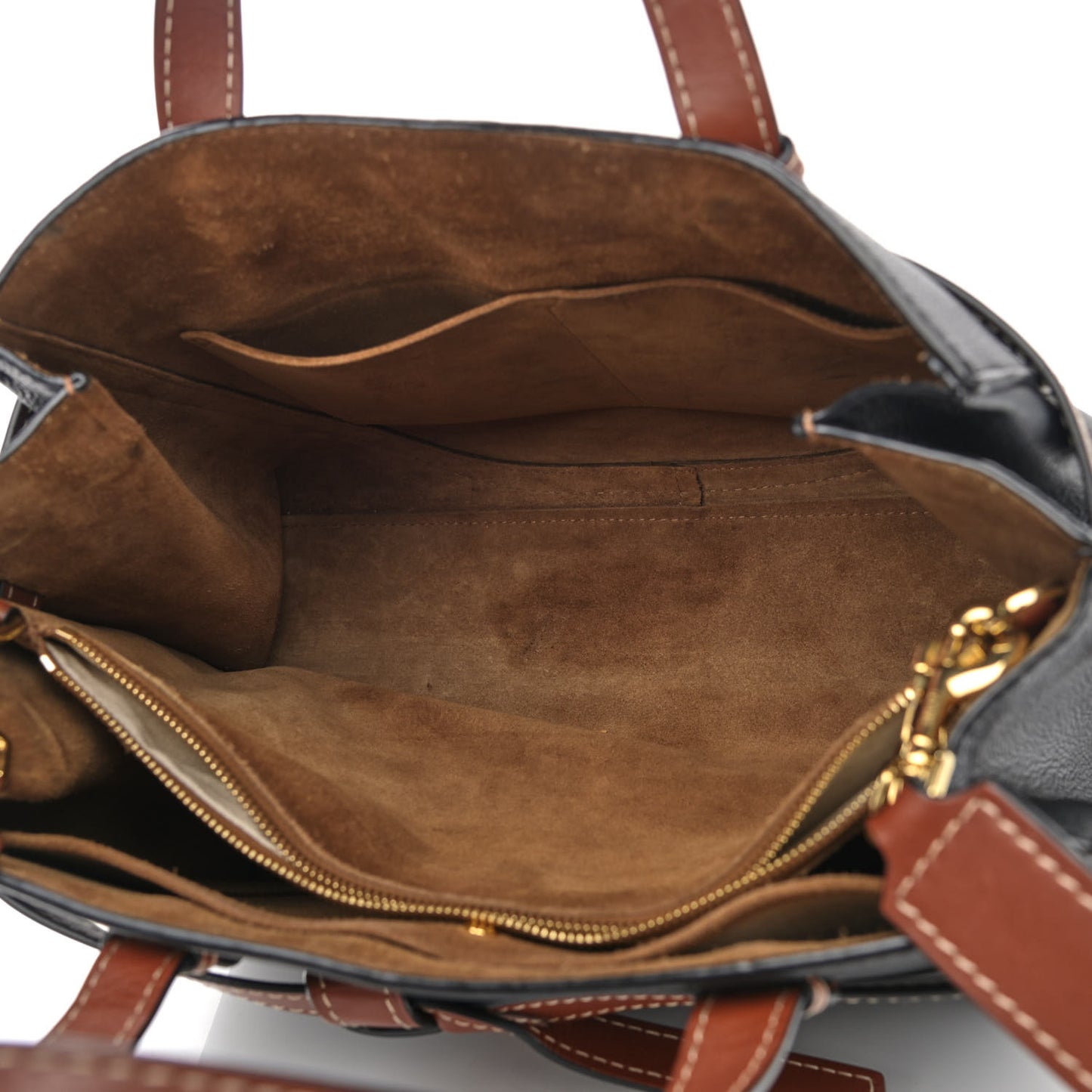 Calfskin Medium Gate Tote Pecan Black