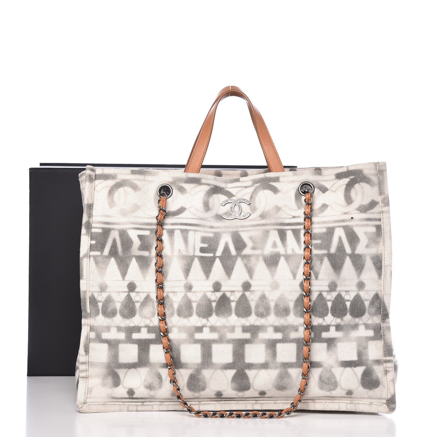 Chanel Canvas Large Iliad Shopping Tote Beige 9 of 9