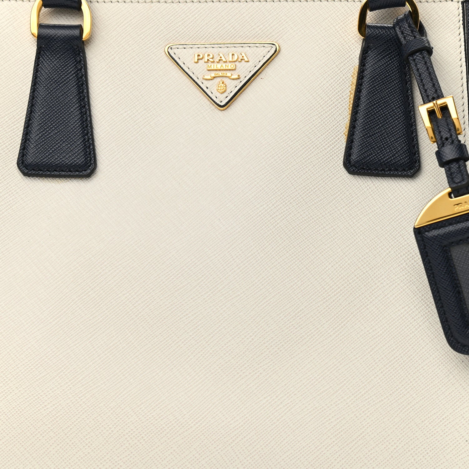 Prada Saffiano Lux Colorblock Medium Galleria Double Zip Tote Talco Baltico 8 of 10