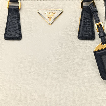 Prada Saffiano Lux Colorblock Medium Galleria Double Zip Tote Talco Baltico 8 of 10