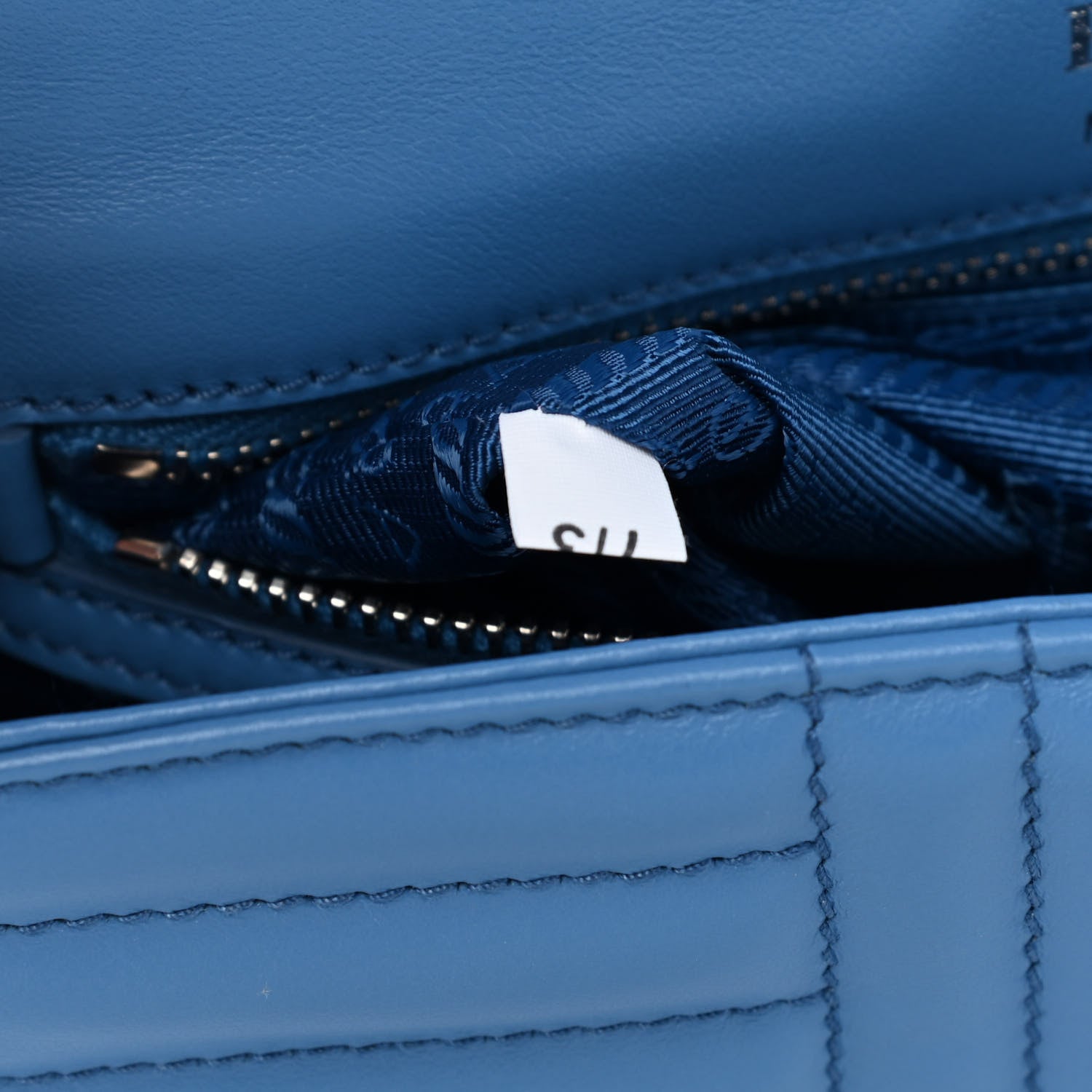 Prada Soft Calfskin Impunture Diagramme Small Chain Flap Shoulder Bag Astrale 7 of 9
