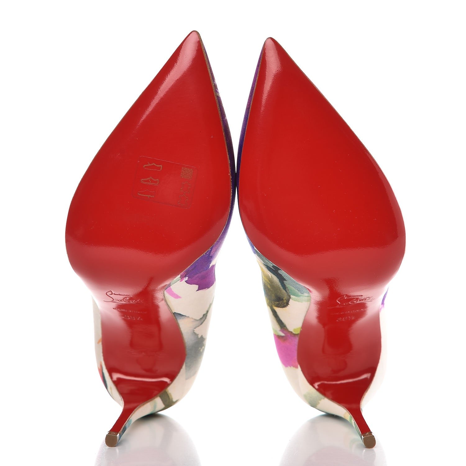 Christian Louboutin Satin Maxi Fiori Pigalle Follies 100 Pumps 38.5 Multicolor 5 of 9
