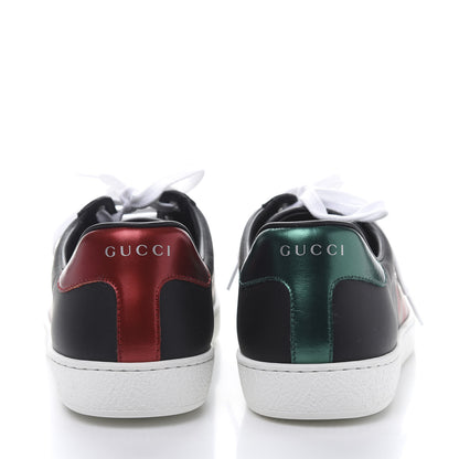 Gucci Calfskin Kingsnake Mens Ace Sneakers 8.5 Black Multicolor 5 of 10