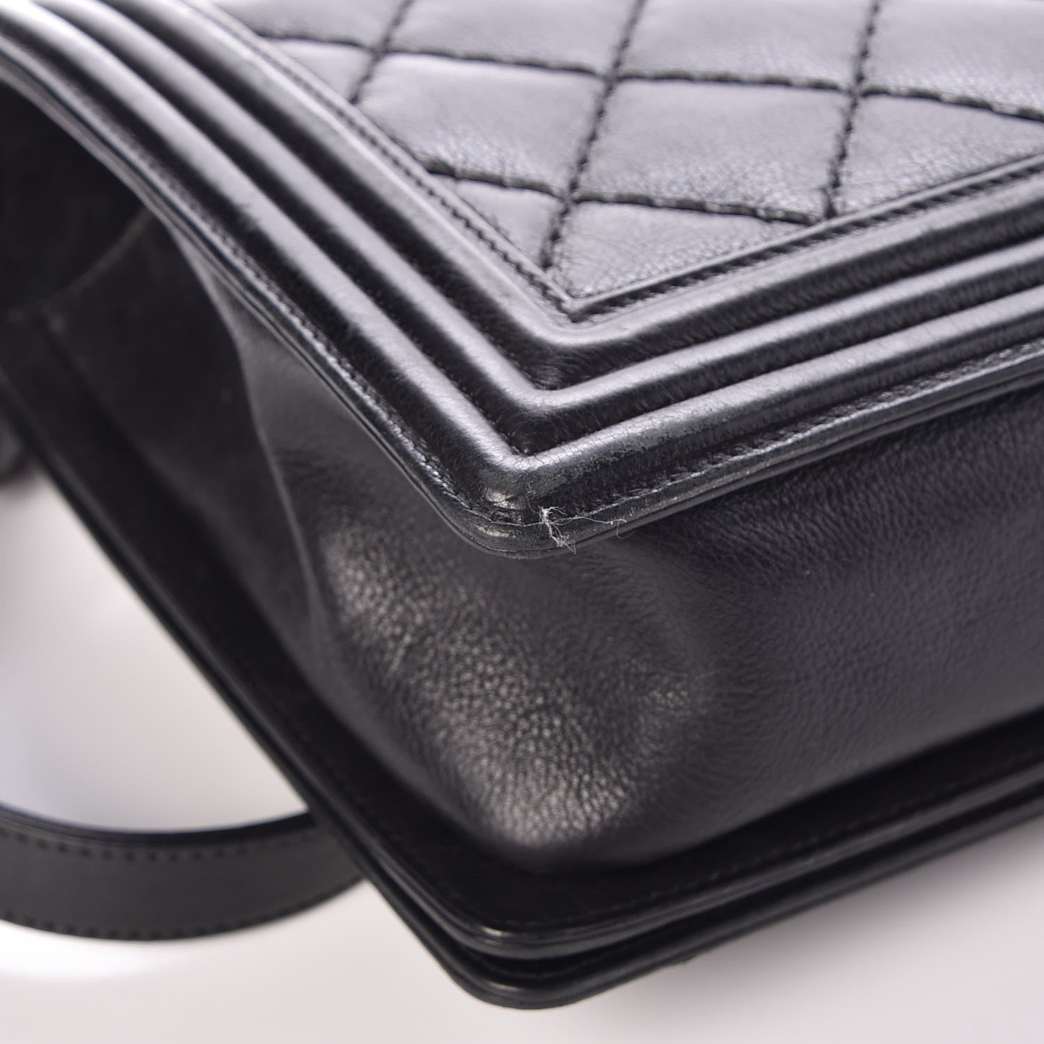 Chanel Calfskin Quilted Double Stitch New Medium Boy Flap Black 13 of 13