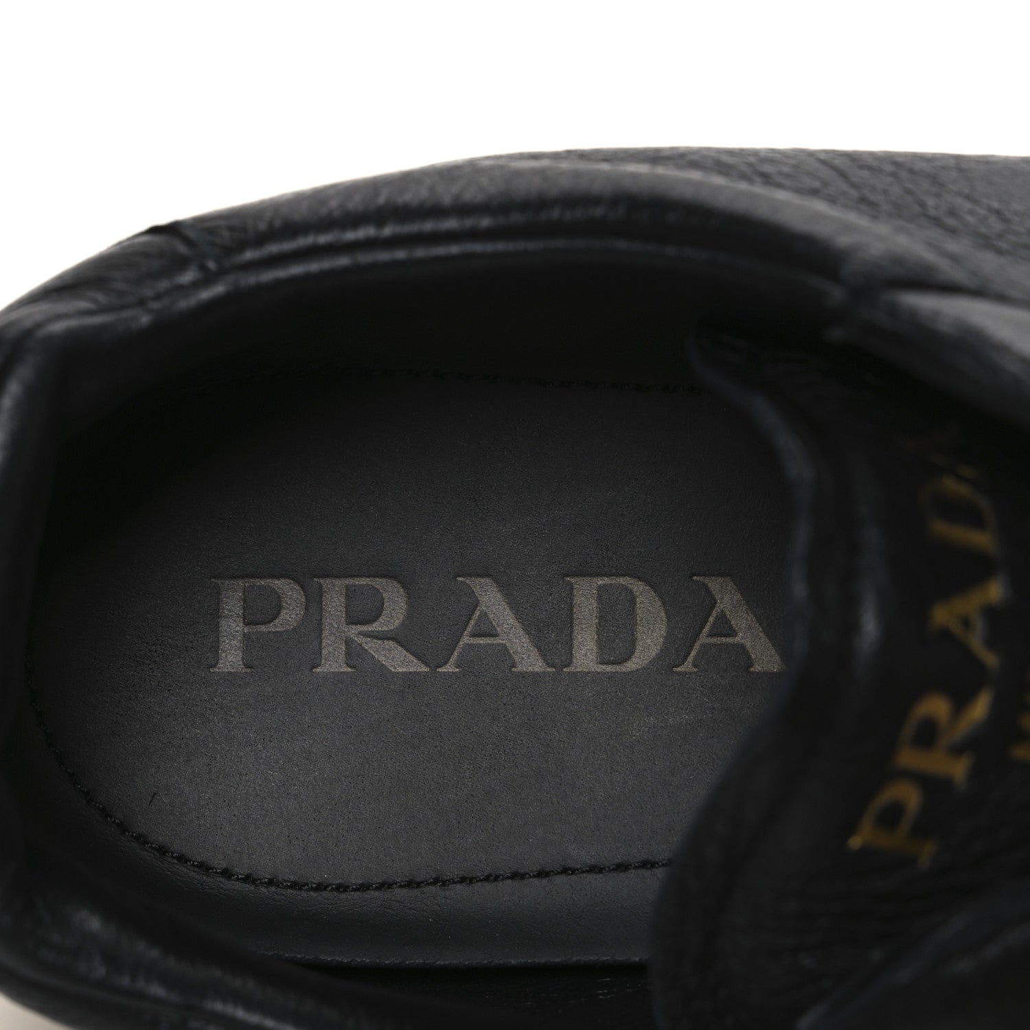 Prada Deerskin Triangle Logo Mens Low Top Lane Sneakers 9.5 Black 9 of 9
