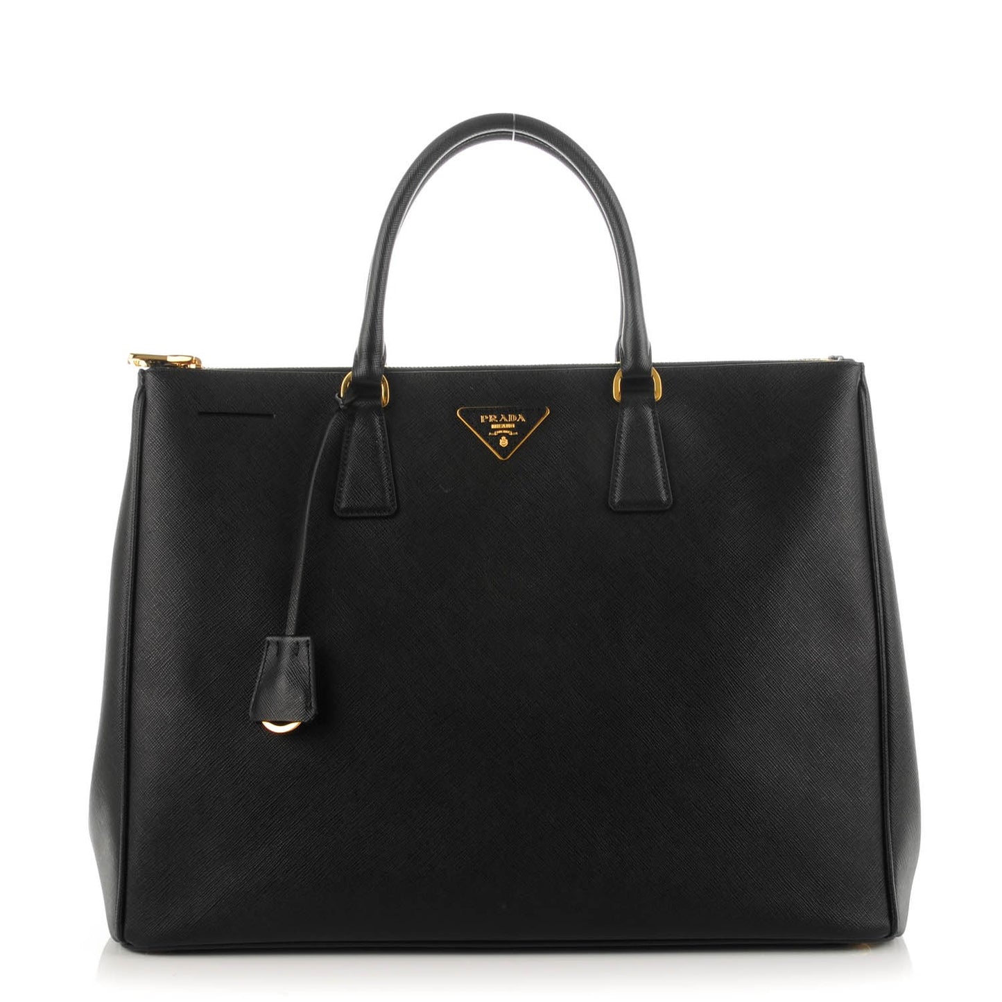 Saffiano Lux Extra Large Galleria Double Zip Tote Black