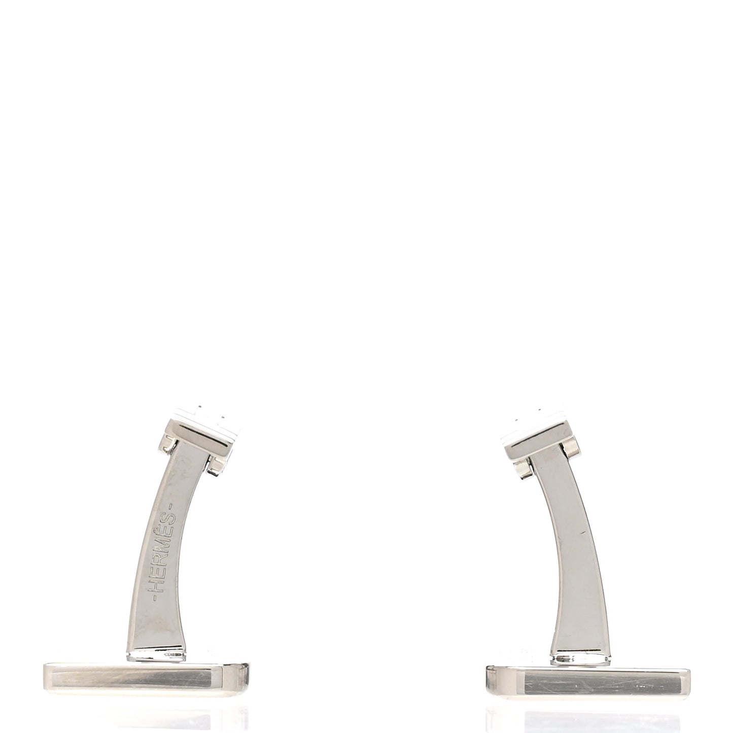 Palladium Manchette Horse Cufflinks Silver