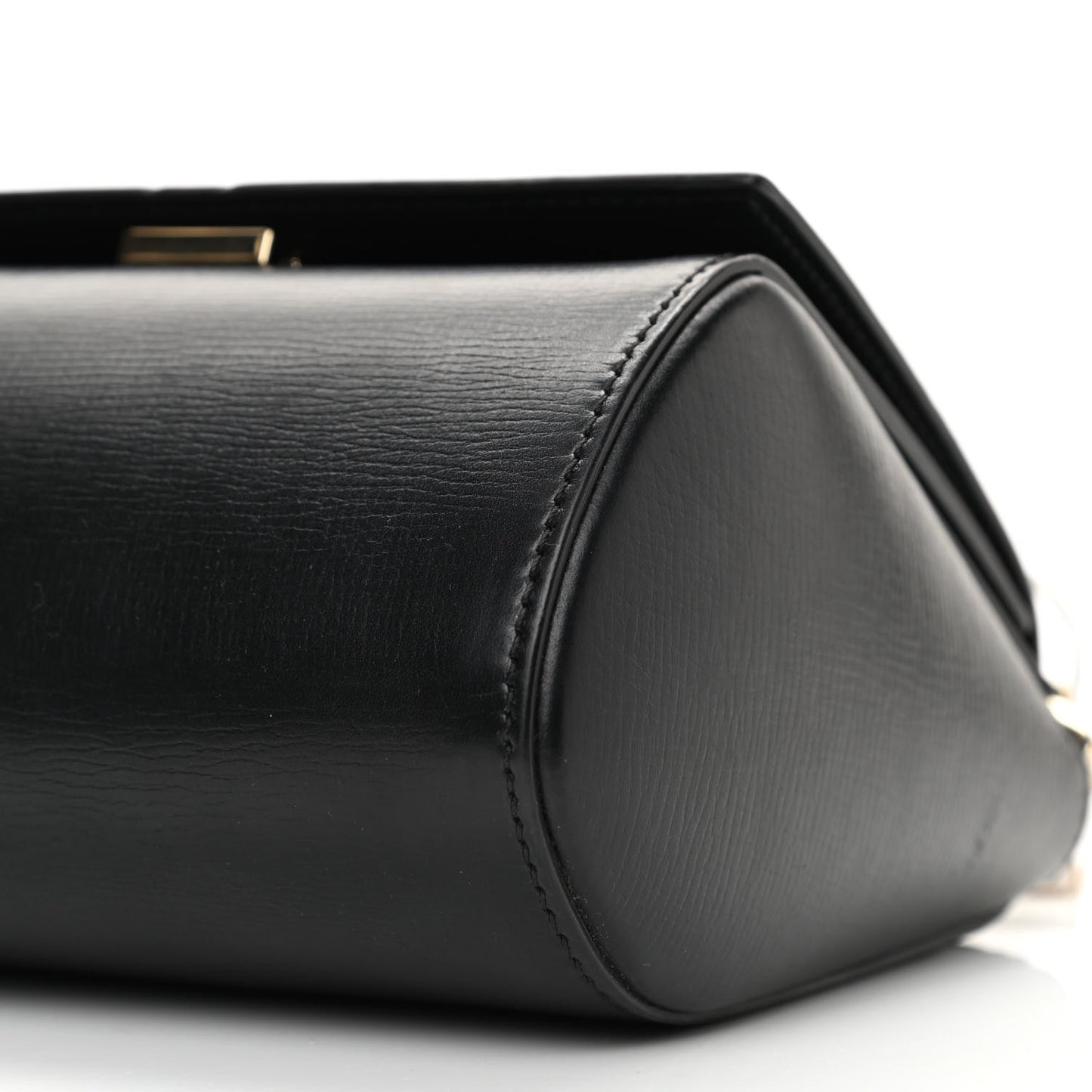 Textured Calfskin Mini Pandora Box Chain Crossbody Bag Black