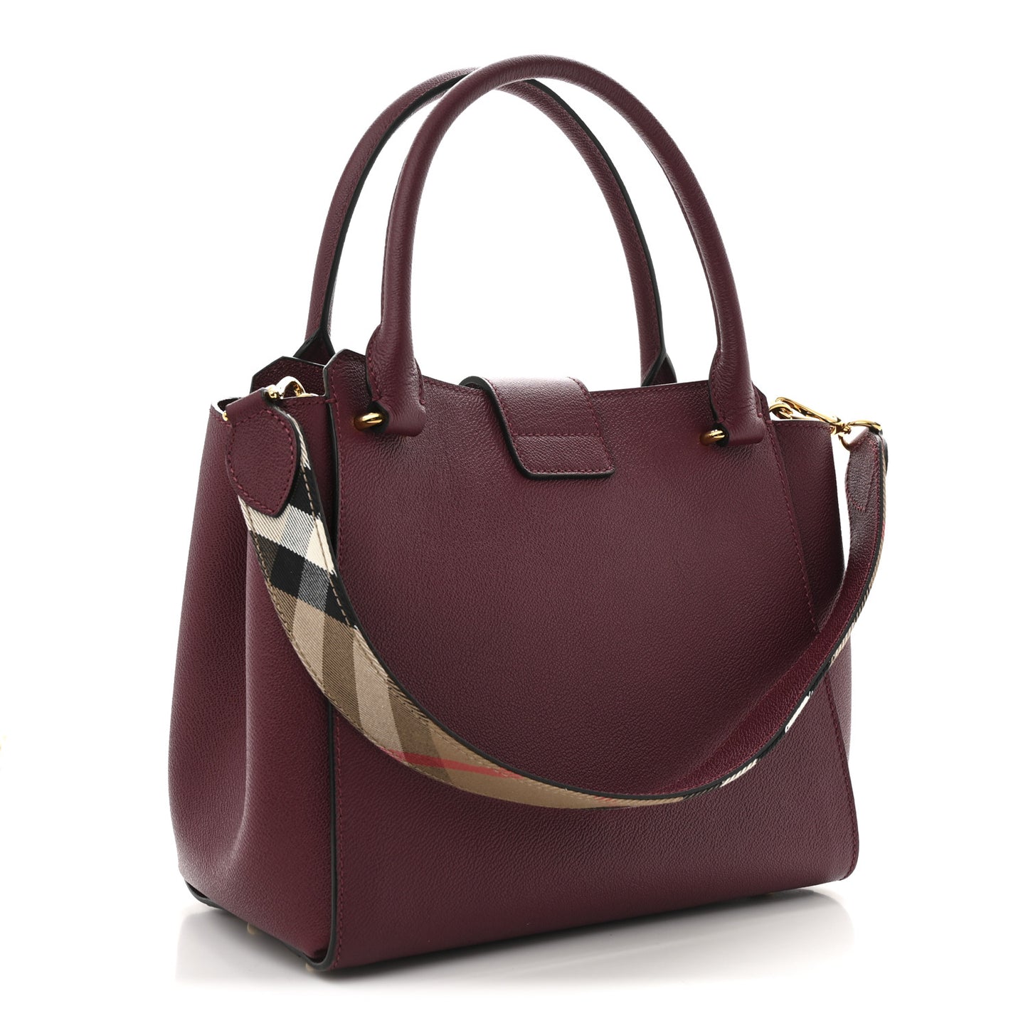 Soft Grain Medium Buckle Tote Dark Plum