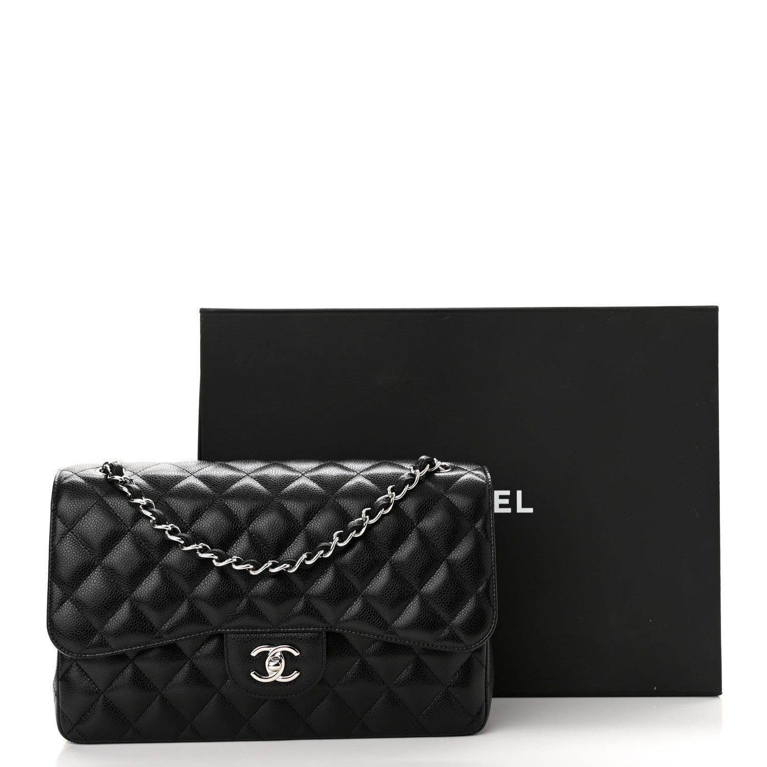 Chanel Caviar Quilted Jumbo Double Flap Black 11 of 11