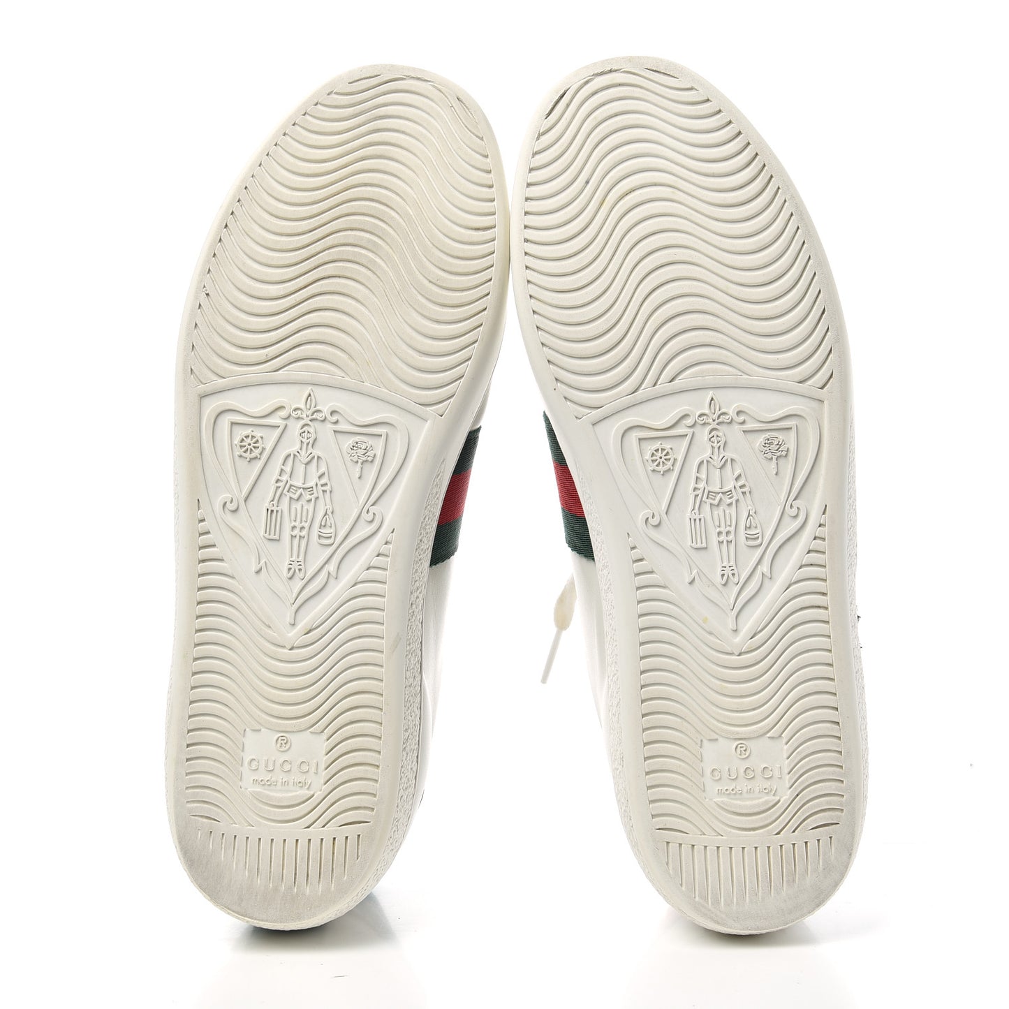 Calfskin Web Studded Arrow Ace Sneakers 38 White