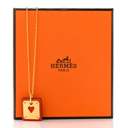 Hermes Gold Plated Swift As De Coeur Necklace 7 of 7