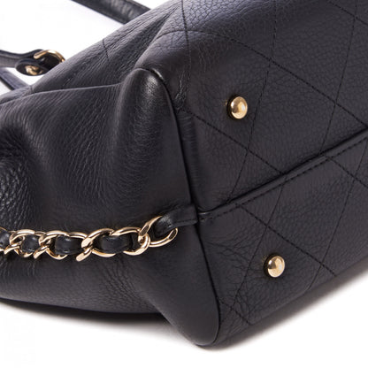 Chanel Bullskin Stitched Small Shopping Tote Black 9 of 10