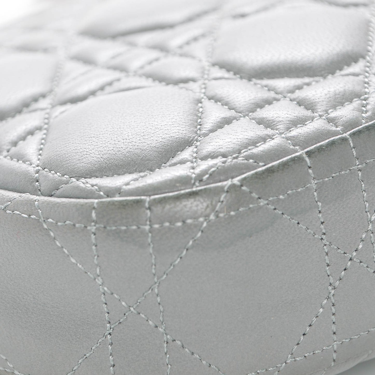 Lambskin Cannage Miss Dior Promenade Pouch Grey