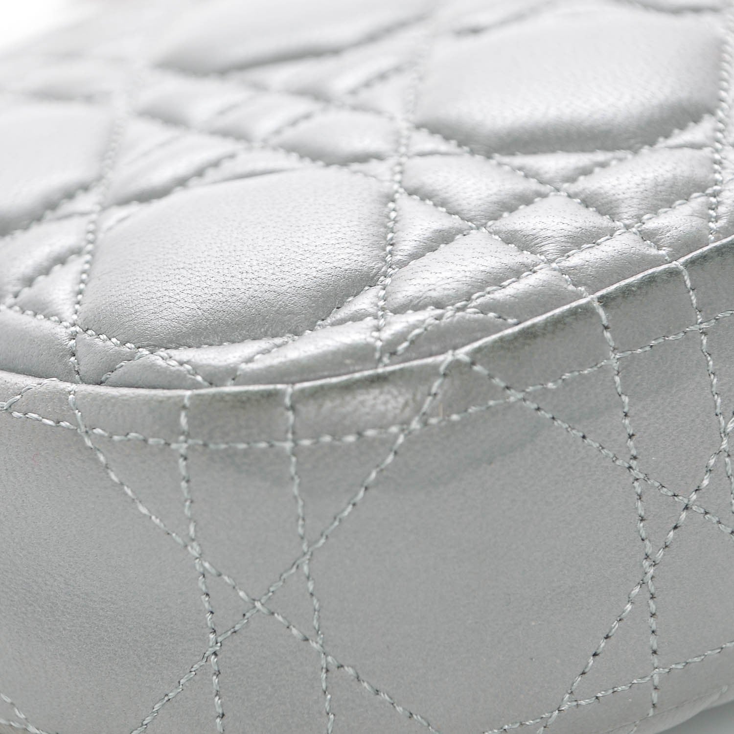 Christian Dior Lambskin Cannage Miss Dior Promenade Pouch Grey 5 of 8
