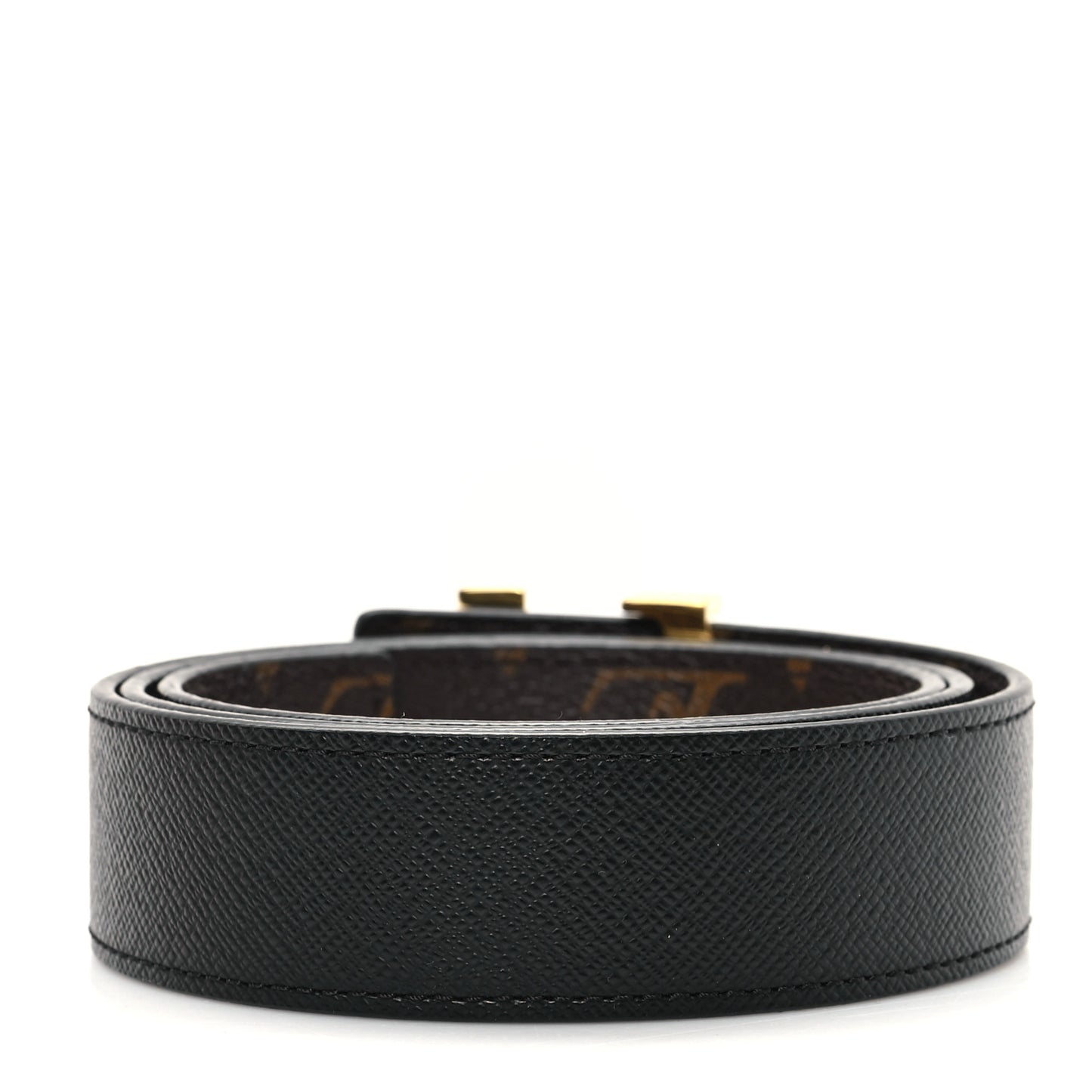 Calfskin Monogram 30mm LV Initiales Reversible Belt 75 30 Black