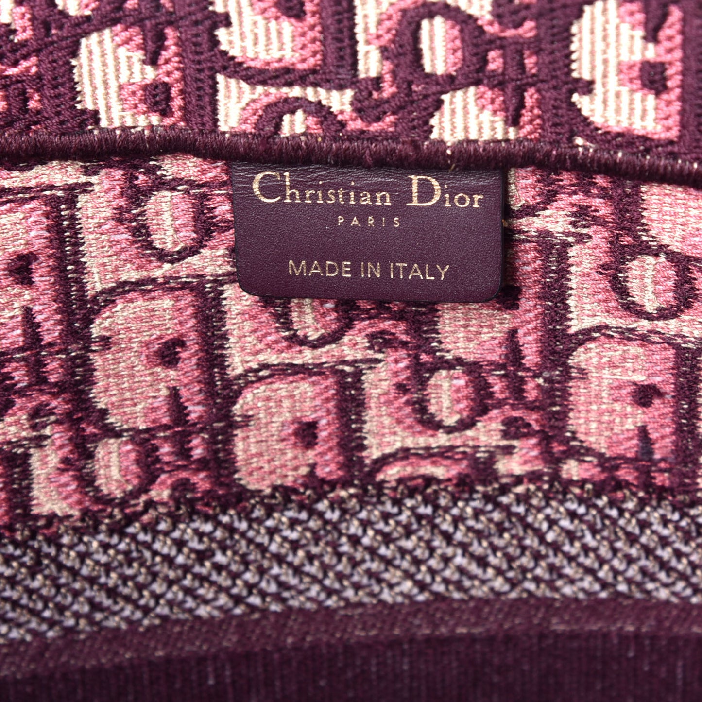 Oblique Medium Book Tote Burgundy Multicolor