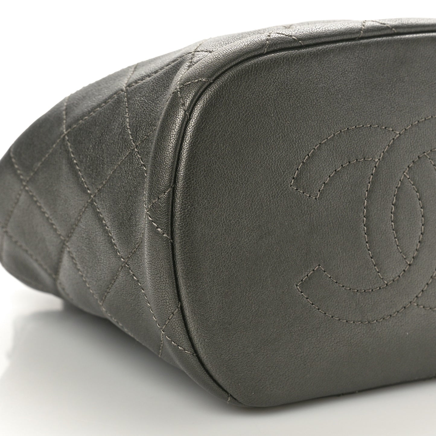 Goatskin Quilted Metallic Bubble Backpack Silver