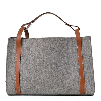 Hermes Feutre Vache Hunter Cabalicol Tote Gris Clair Gold 1 of 16