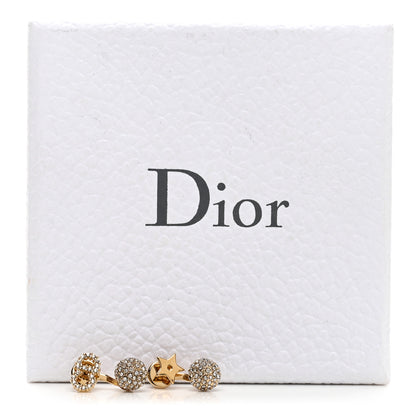 Christian Dior Crystal Star CD La Petite Tribal Earrings Gold 5 of 5