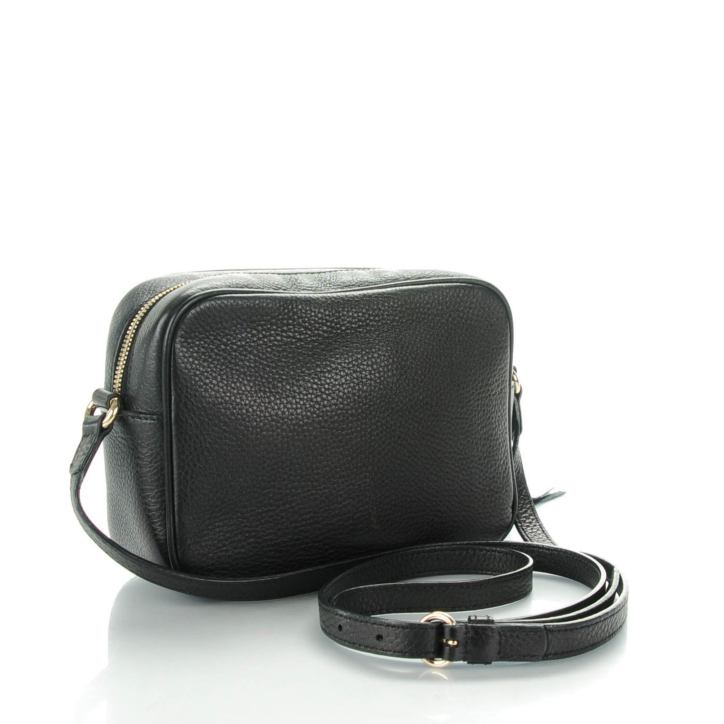 Pebbled Calfskin Small Soho Disco Bag Black