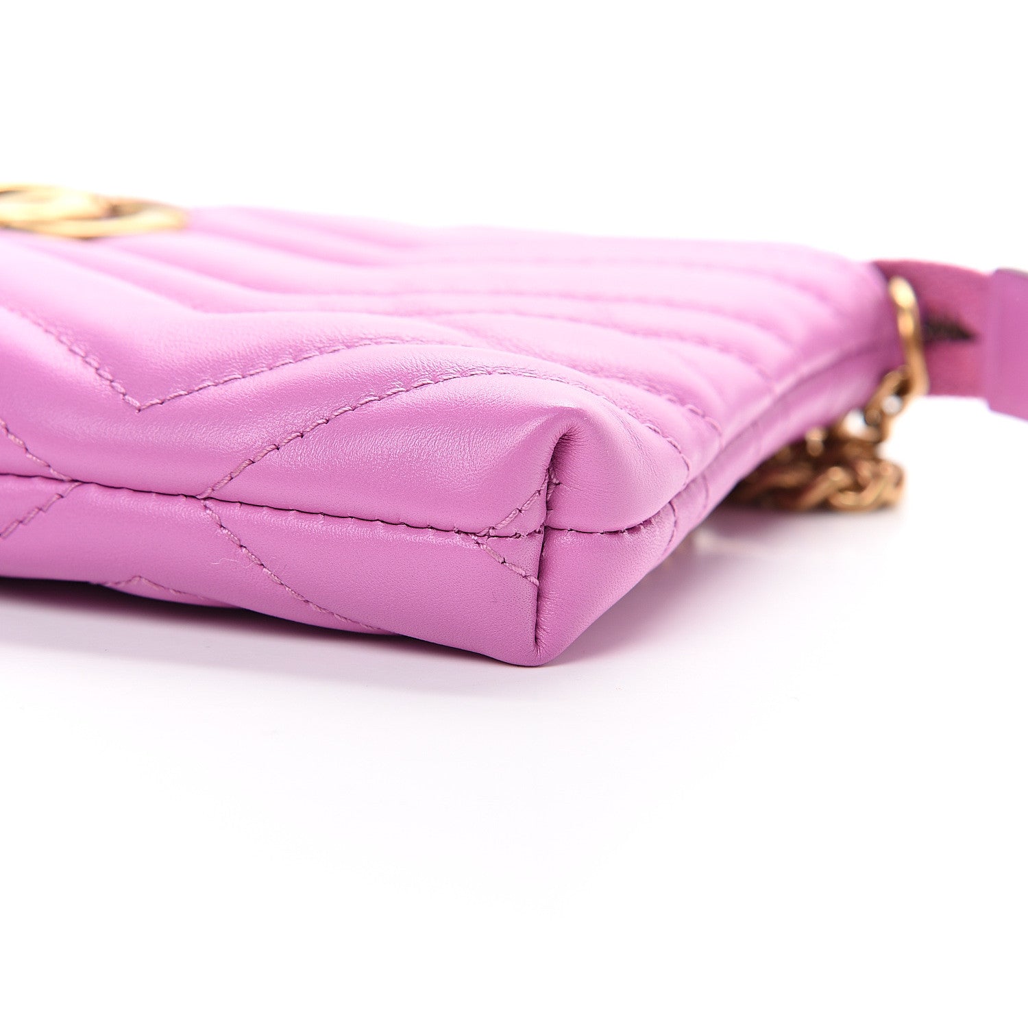 Gucci Calfskin Matelasse Mini GG Marmont Chain Bag Candy Mousse 9 of 9