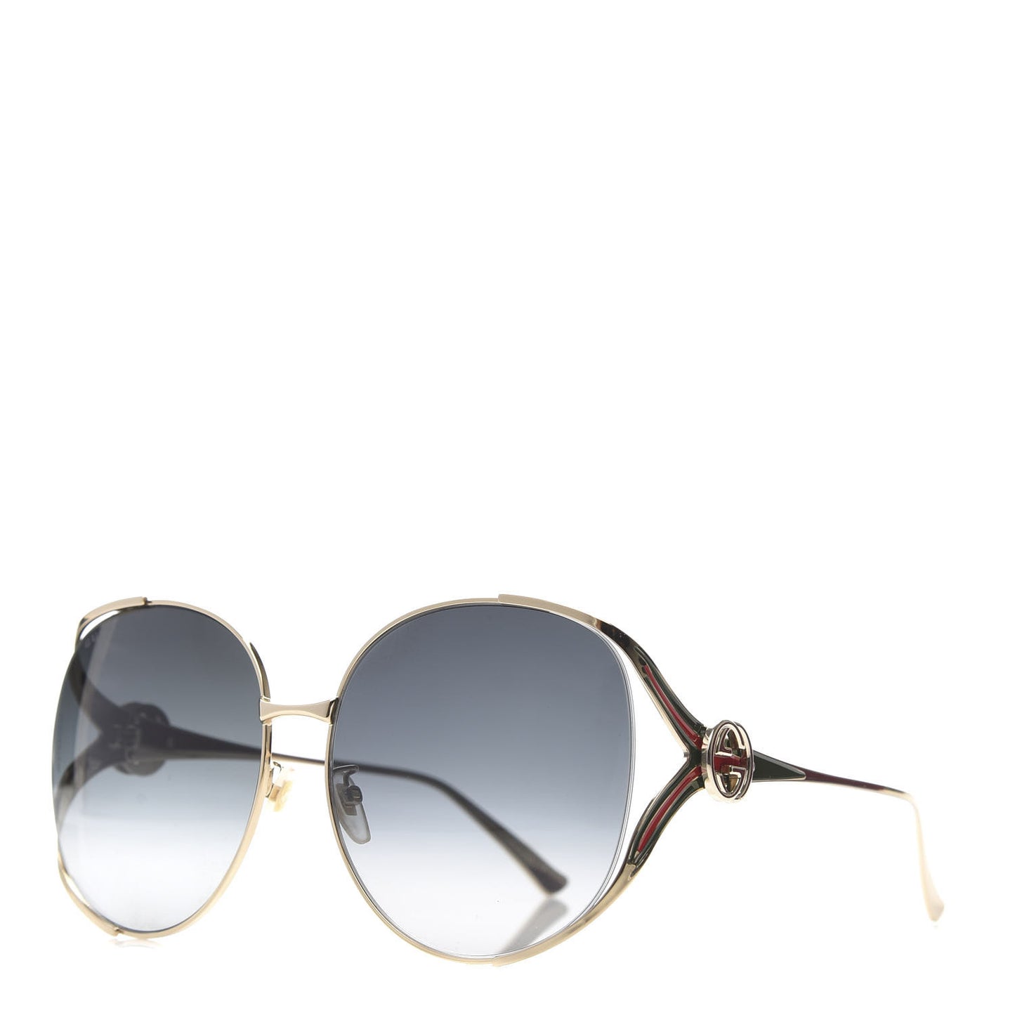 Metal Oversized Round Frame GG0225S Sunglasses Gold