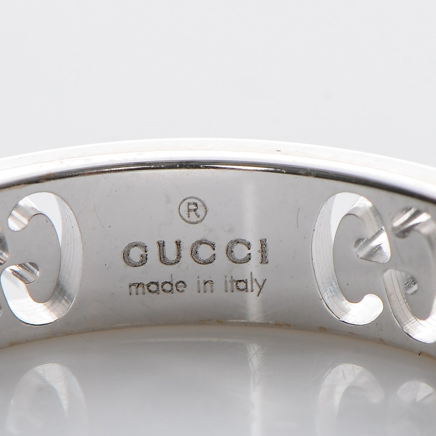 18K White Gold Diamond Icon Stardust Thin Band Ring 54 7