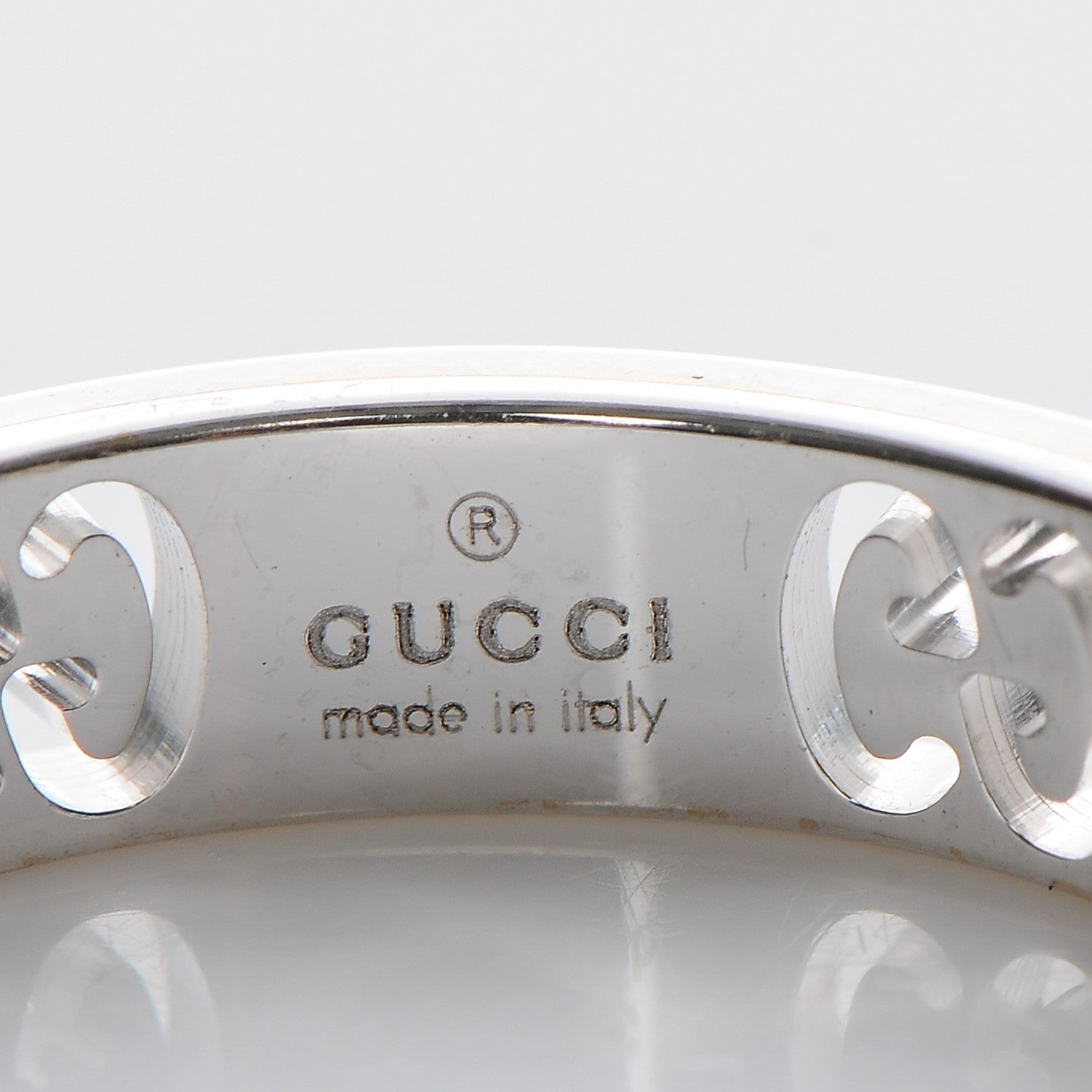 Gucci 18K White Gold Diamond Icon Stardust Thin Band Ring 54 7 5 of 5