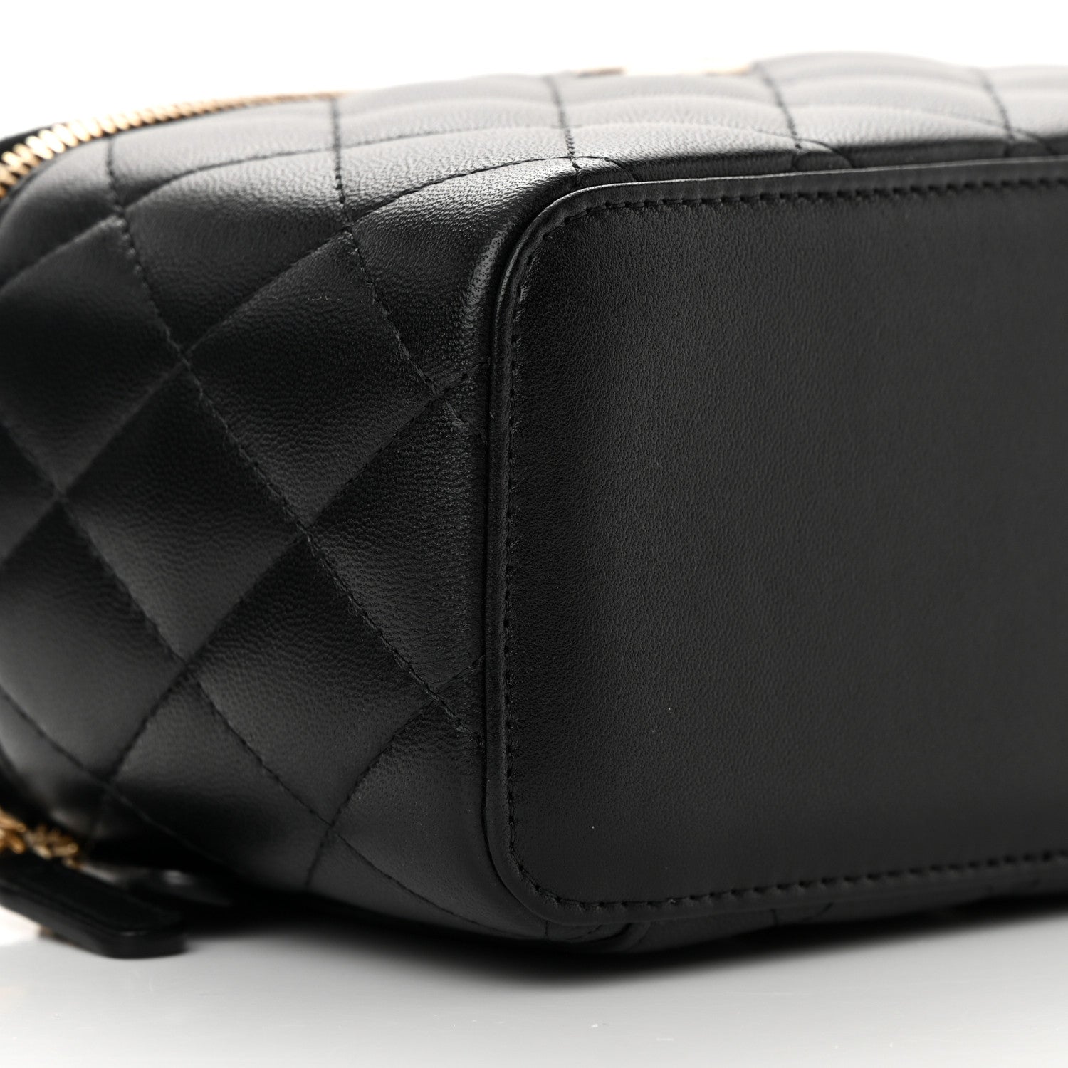 Chanel Lambskin Quilted Small Top Handle Vanity Case With Chain Black 9 of 12