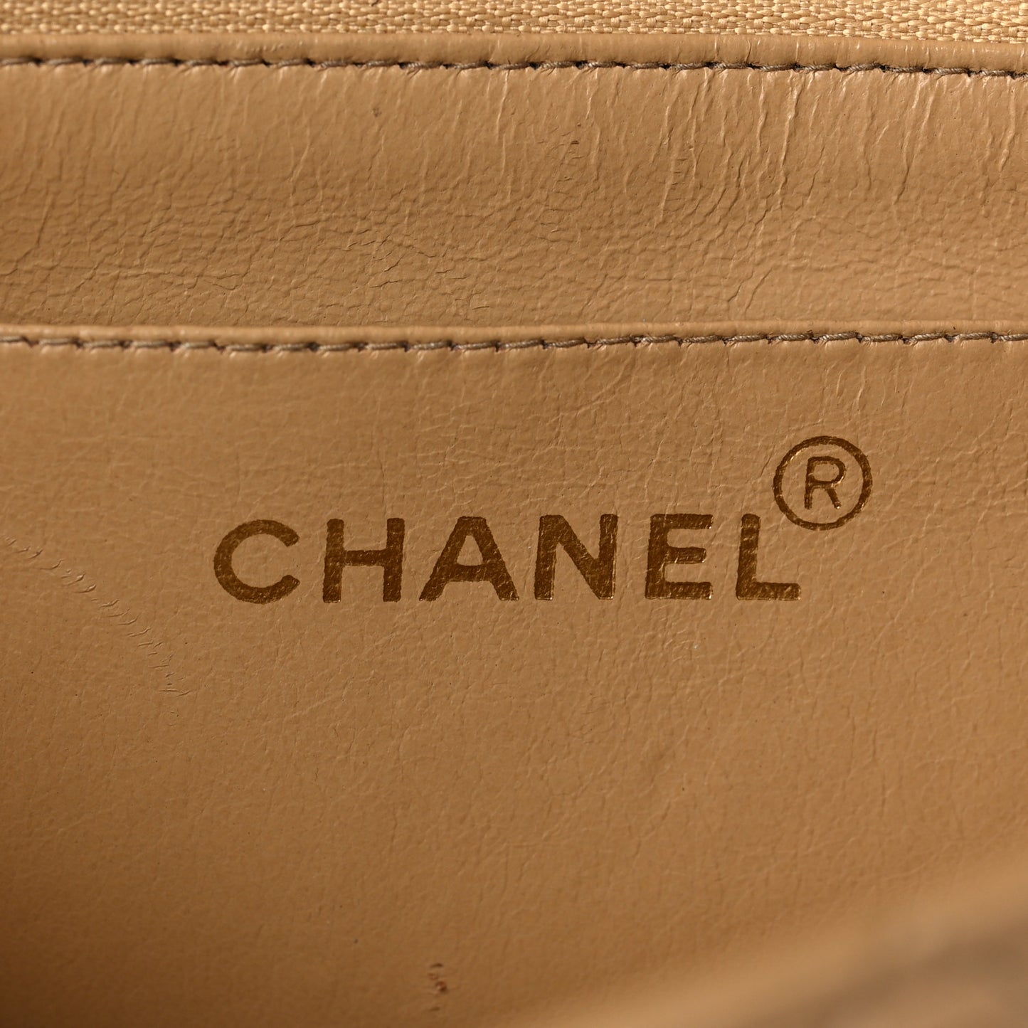 Lambskin Quilted Small Single Flap Beige